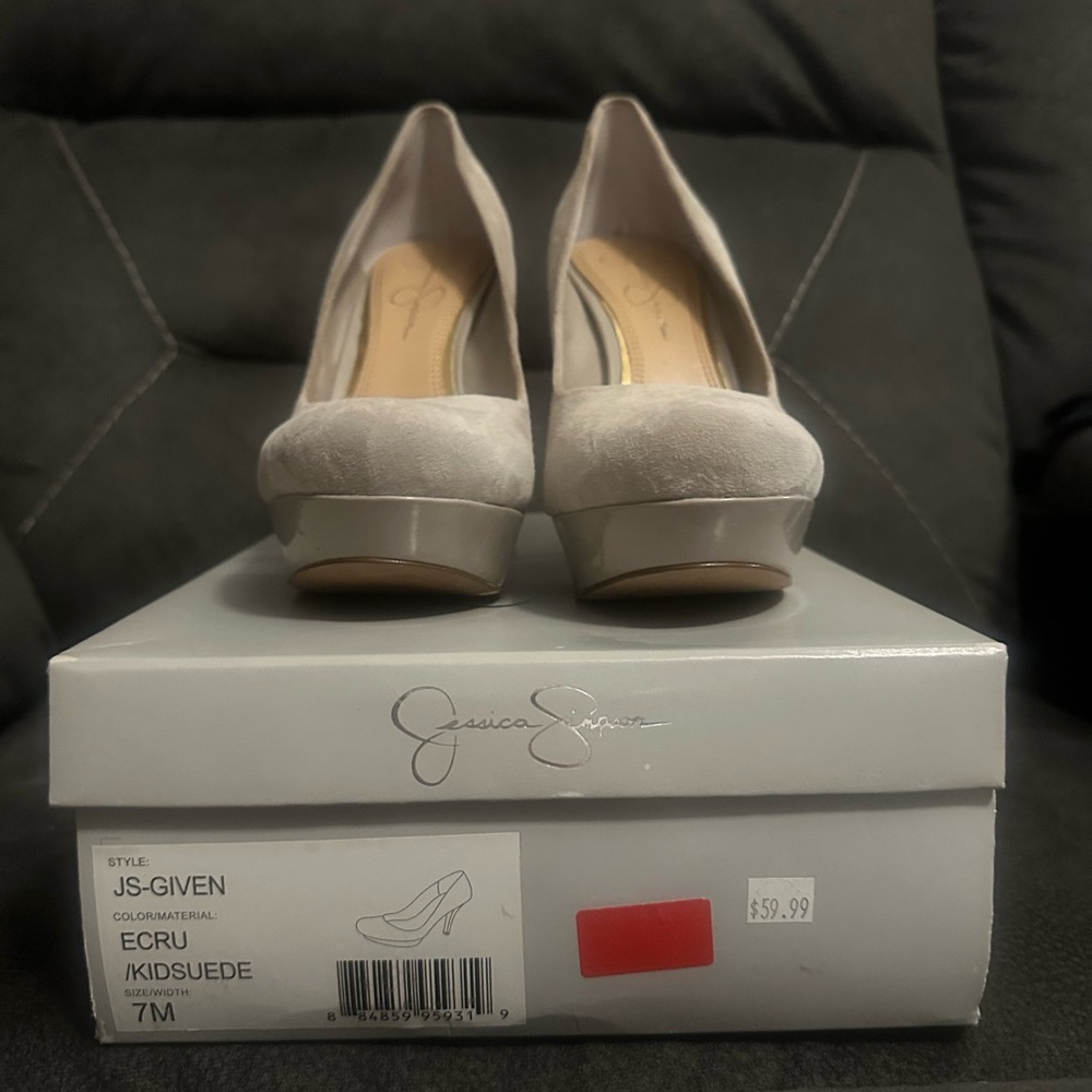 Jessica Simpson Ecru Suede Women's Shoes